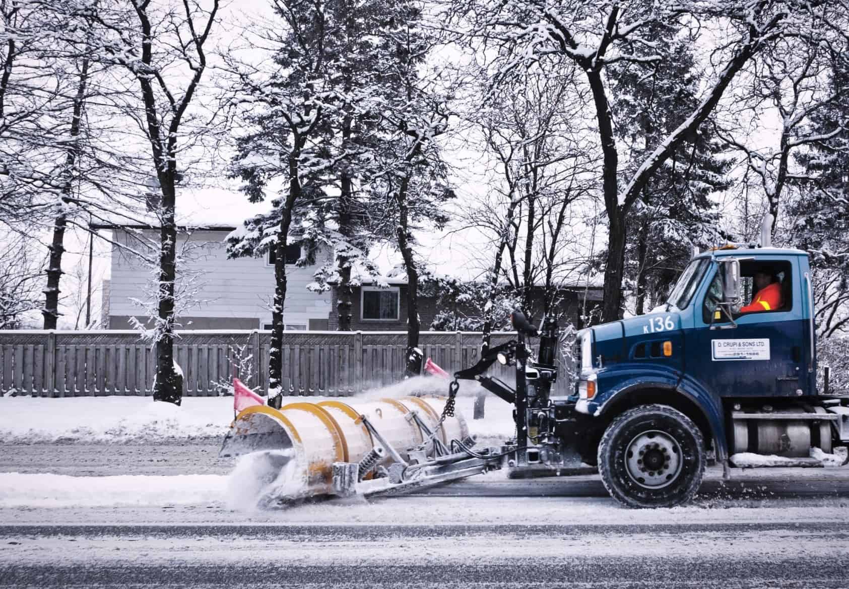 Patrick's Mobile snow plow truck plowing London Ontario streets